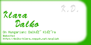 klara dalko business card